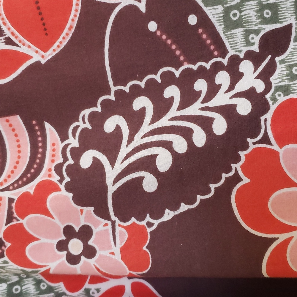 Vintage St. John's Bay Boho Floral Cotton A-Line Skirt Orange Green 12 Petite - Picture 6 of 11